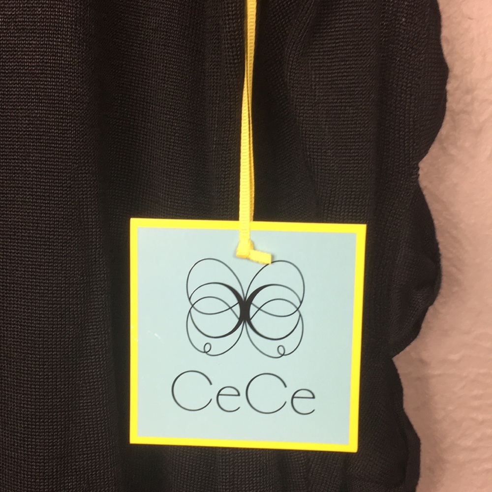 CeCe Black Bow Sleeve Mock Neck Sweater Dress XL - Picture 11 of 12